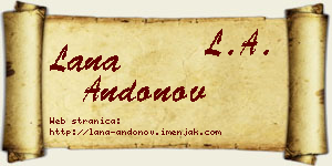 Lana Andonov vizit kartica